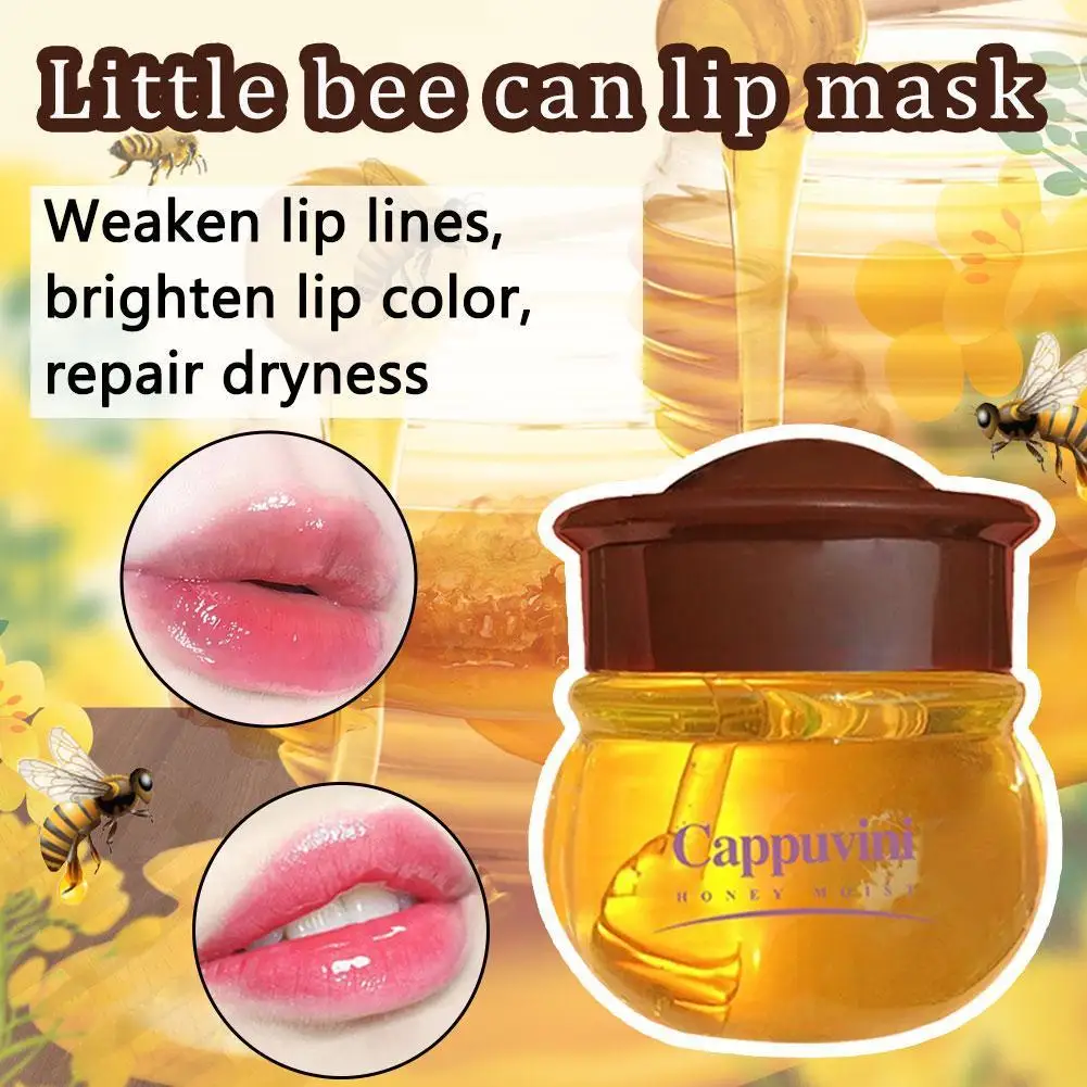 4ml Bee Lip Mask Moisturizing Silky Propolis Lip Mask Night Repair Repair Lip Little Bee Jar Lip Mask F8S3