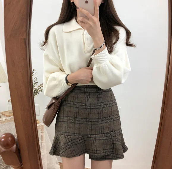 Плитка размера плюс тартан обтягивающая одежда Юбки с оборками для женщин