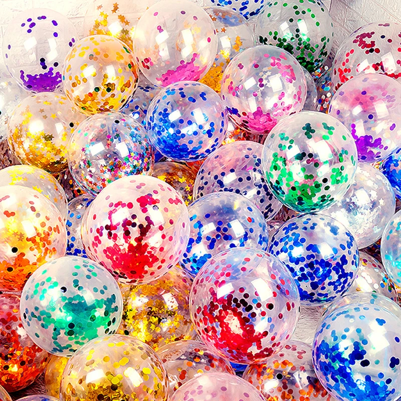 

10pc Star Confetti Balloons Metallic Confetti Latex Transparent Balloon Baby Shower Birthday Party Wedding Decoration Ball Globo