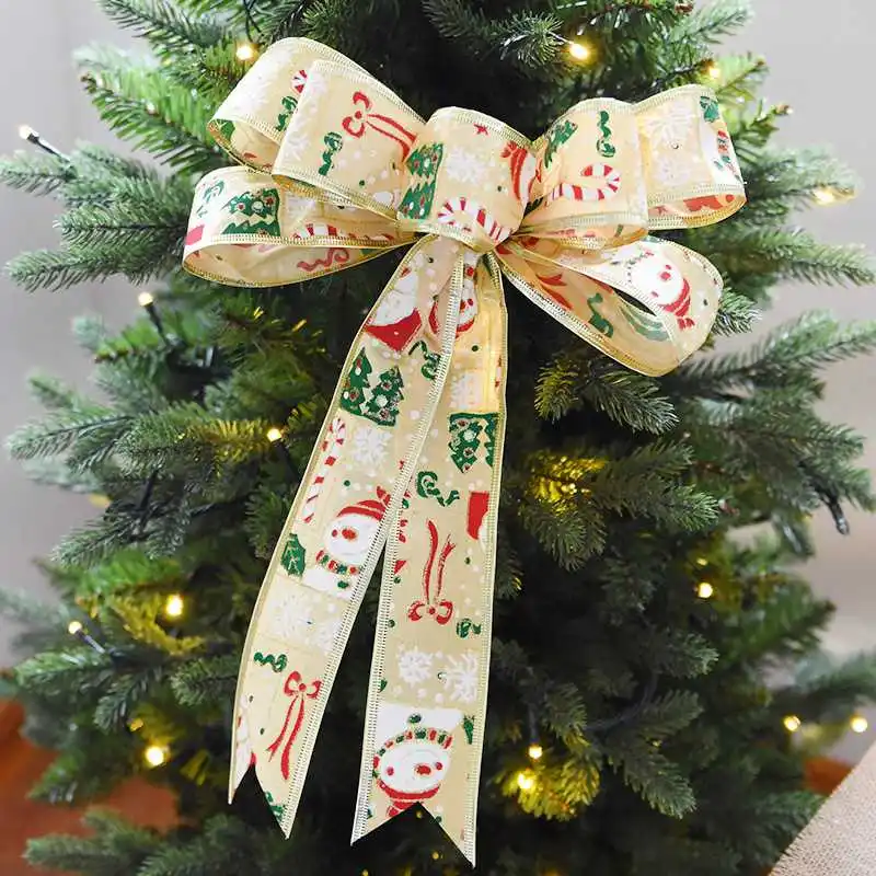 Рождественские банты с подвеской орнаменты Санта Клауса 2018 Новогодние украшения