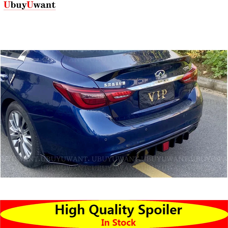 

Задний спойлер из углеродного волокна для Infiniti Q50, Q50S, 2014, 2015, 2016, 2017, крыло багажника, крышка багажника, автомобильный Стайлинг для Infiniti, Q50, q50S