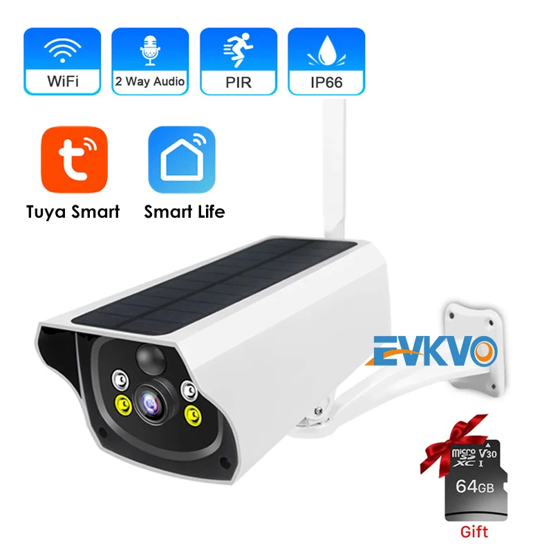 

3MP Tuya SmartLife Solar Panel WIFI Camera Wire-Free Battery IP Camera Outdoor Waterproof Security CCTV Video PIR Motion Camera