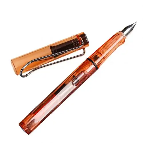 Transparent Orange Студенческая авторучка для каллиграфии, ручка для гладкого письма, дополнительный тонкий наконечник, рождественский подарок, школьный офисный подарок - Цвет: Transparent Orange