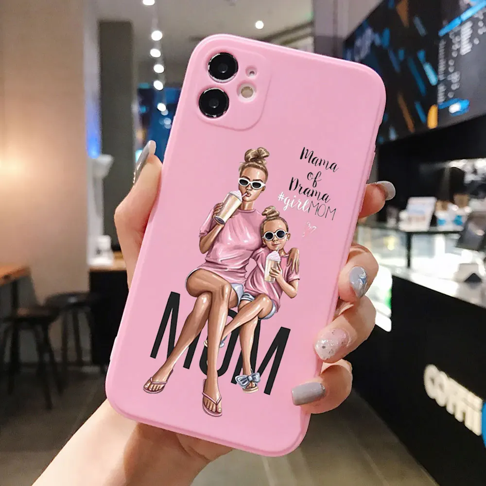 Чехол для телефона с надписью Super Mom Girls boy для iPhone 12 Pro Max 11  Pro Max 6 6S 8 7 Plus XR Xs Max, силиконовый чехол из ТПУ для iphone 13
