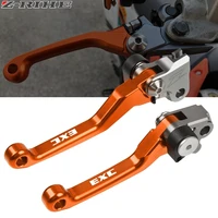1pair cnc dirt bike pivot brake clutch levers for 125 200 250 300 400 450 500 530 exc motorcycle motorbike brakes handbrake