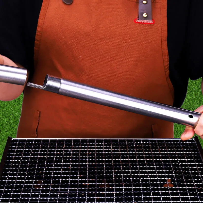 Многоразовые Шпажки для барбекю с трубкой хранения шпажки из нержавеющей стали