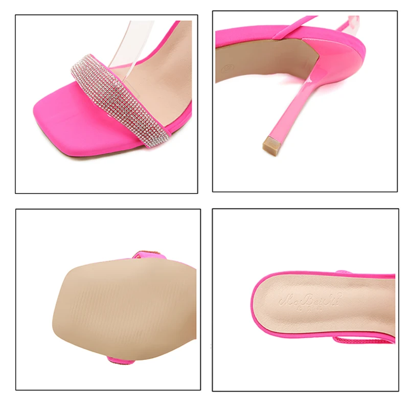 

Women Sandals 2021 Fashion Rhinestones High Heels Sexy Cross-tied Women Pumps Shoe High-Heeled Women Summer New 2021 Heels Shoes