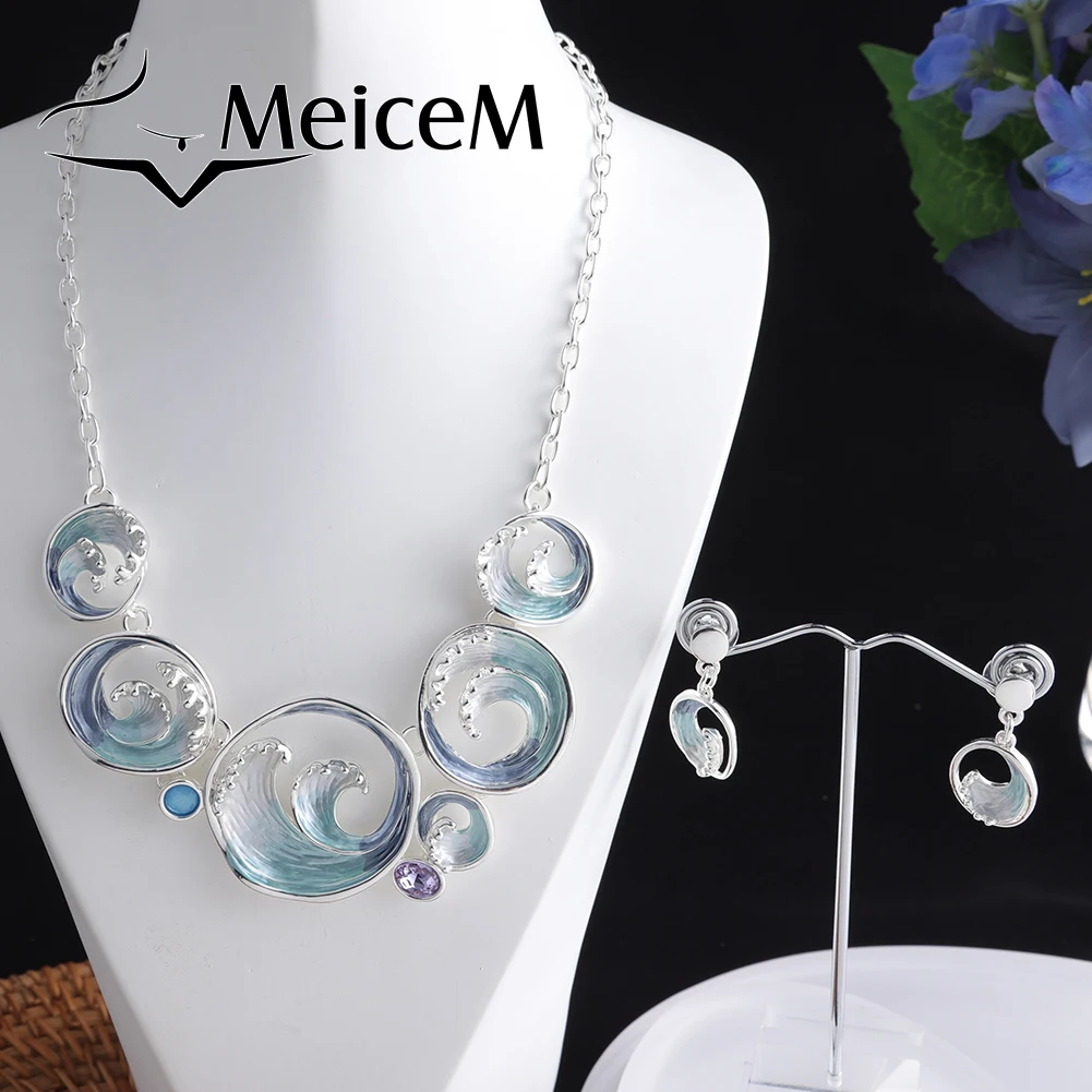 Новый дизайн 2021 чокер MeiceM в форме морской волны Женское Ожерелье женская мода