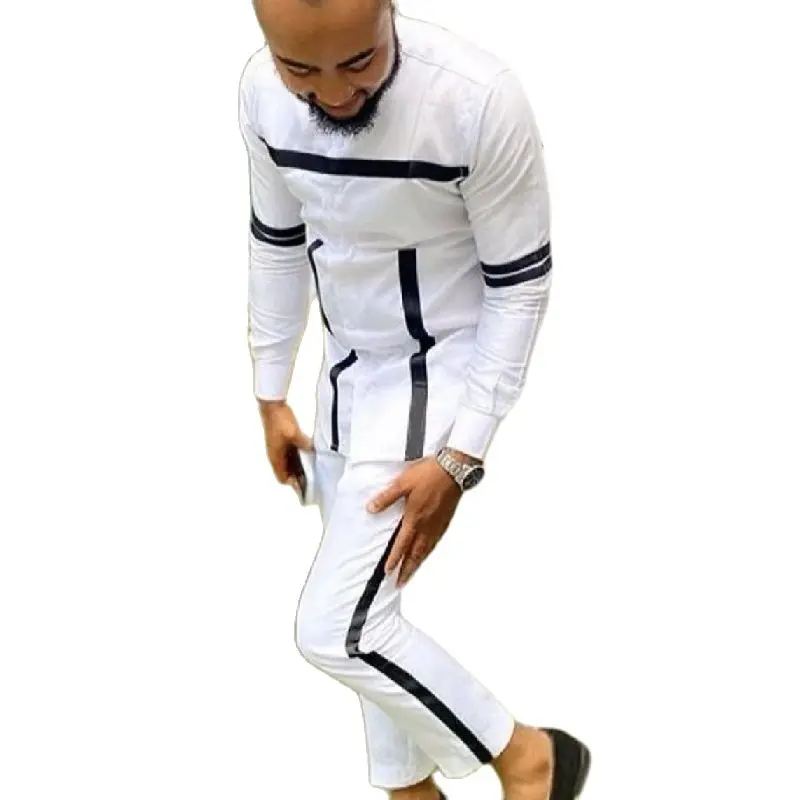 Мужские костюмы в черную полоску стиле сенатора 2021 модные африканском