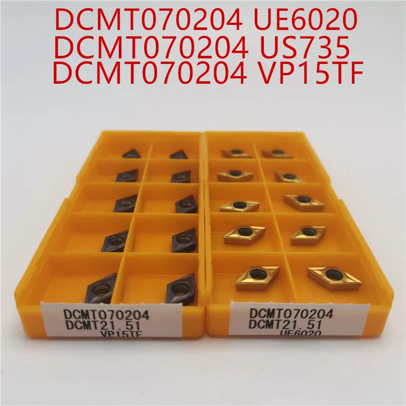 Твердосплавная вставка DCMT070204 VP15TF/UE6020/US735 внутренний токарный инструмент токарный станок ccmt 060204 CVD+ PVD фрезерный токарный инструмент