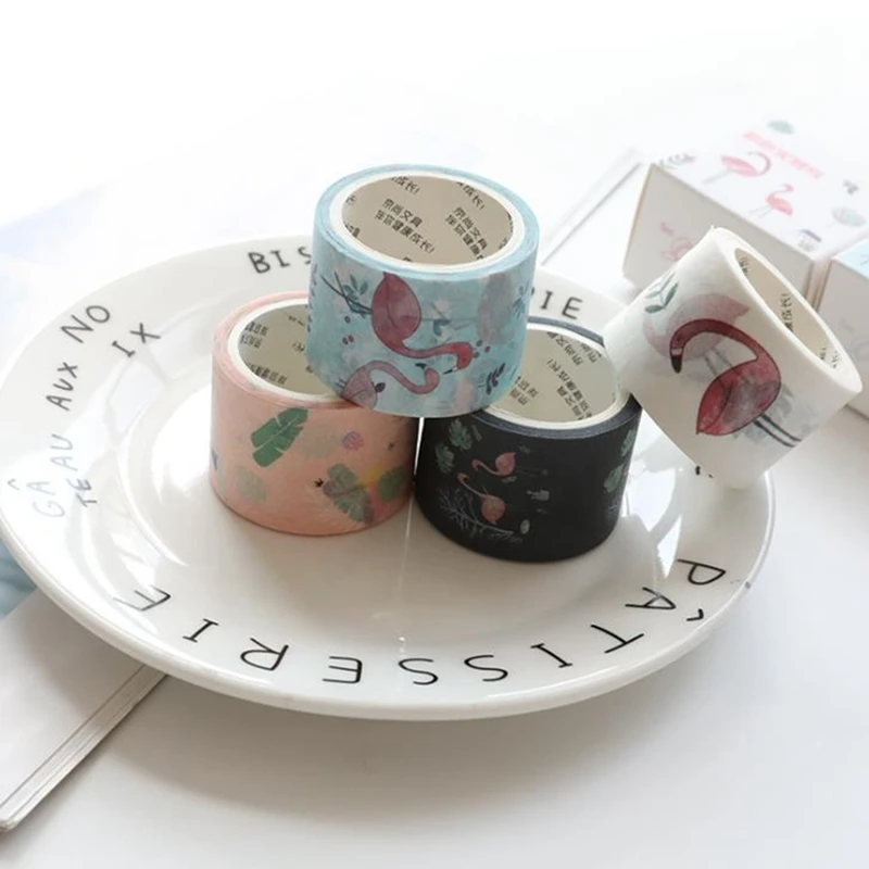 Декоративная клейкая лента с рисунком фламинго единорога неба|Офисный скотч| |