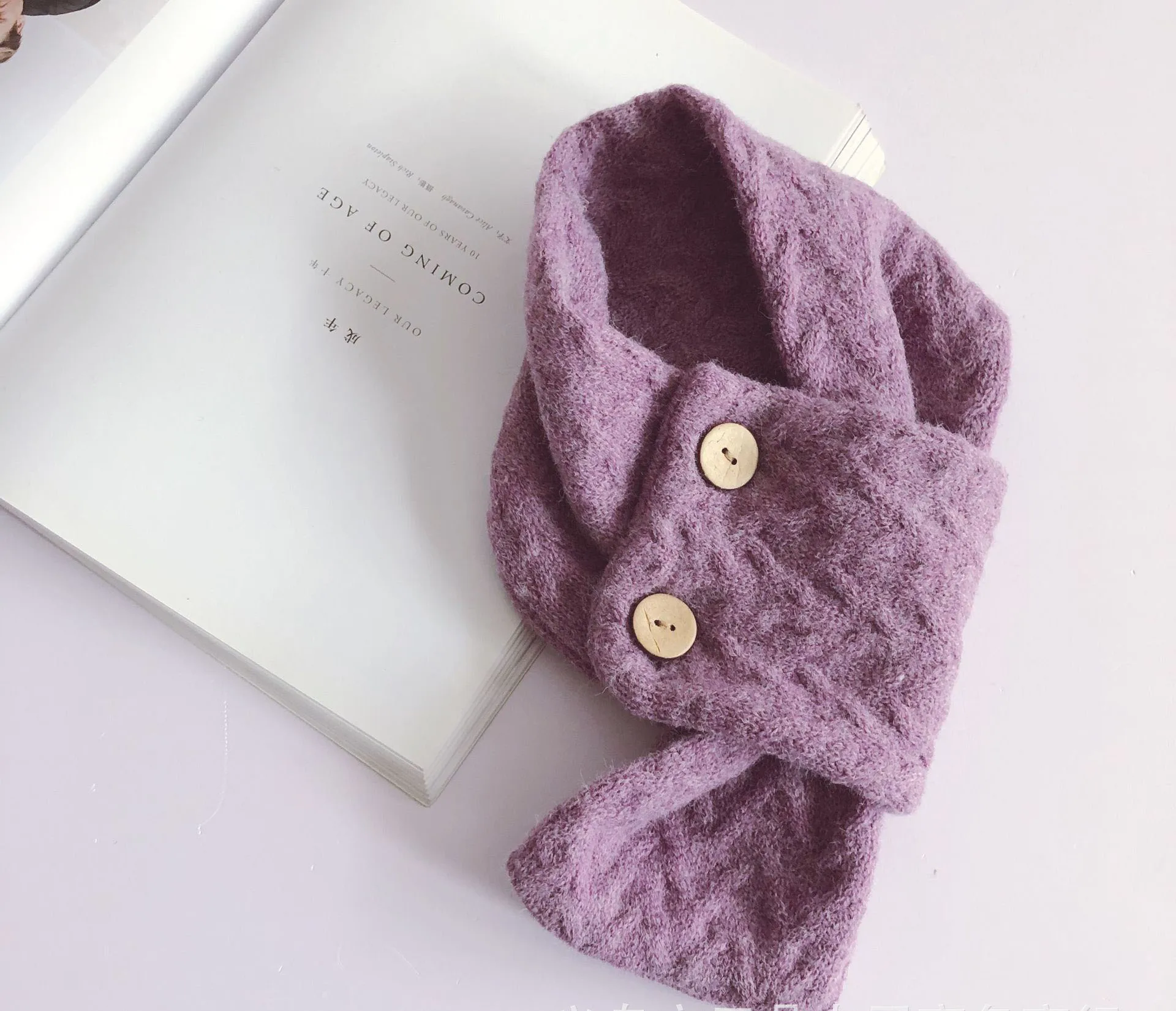 

Fashion Unisex Baby Scarf Lovely Cotton Knitted Kids Girls Scarf Solid Winter Warm Scarves Children Boy Girl Scarf