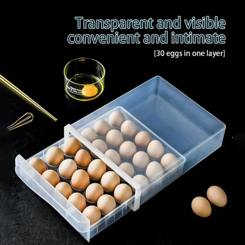

Large Capacity Egg Holder for Refrigerator, Household Egg Fresh Storage Box for Fridge, Multi-Layer Chicken Egg Storage Containe