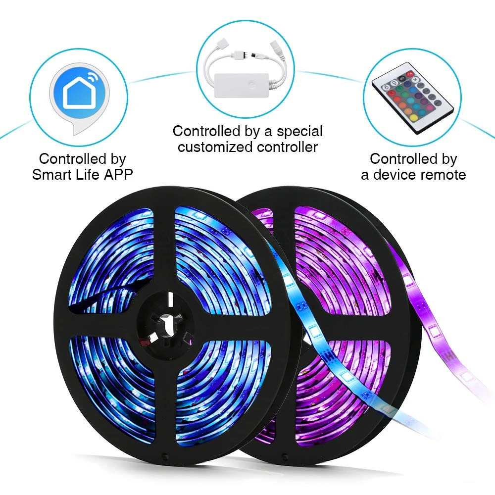 Светодиодная ленсветильник RGB с дистанционным управлением по Wi Fi 5/10 м 5050 полный