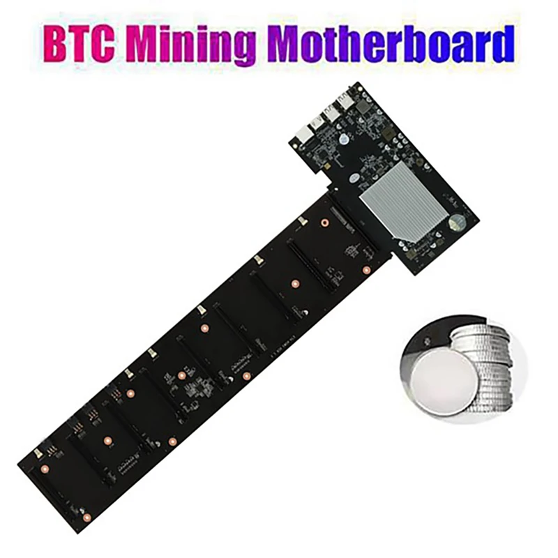 Оригинальная материнская плата для майнинга BTC 8xpcie X16 слот графической карты 67 мм