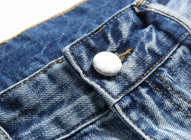 

Denim Ripped Hole MOTO BIKE Straight Jeans Men'S OverSize 38 40 42 2021 Autumn Spring HIP HOP Punk Rock Streetwear Trouers
