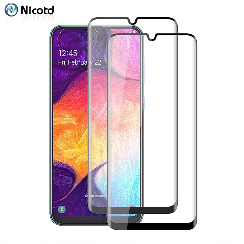 Полностью закаленное стекло для Samsung Galaxy A50 A50S, 2 шт., защитная пленка для экрана 6,4 дюйма с изогнутыми 3d-элементами 9H, Защитная пленка для Samsung Galaxy A50, A50S, DS, SM-A505F