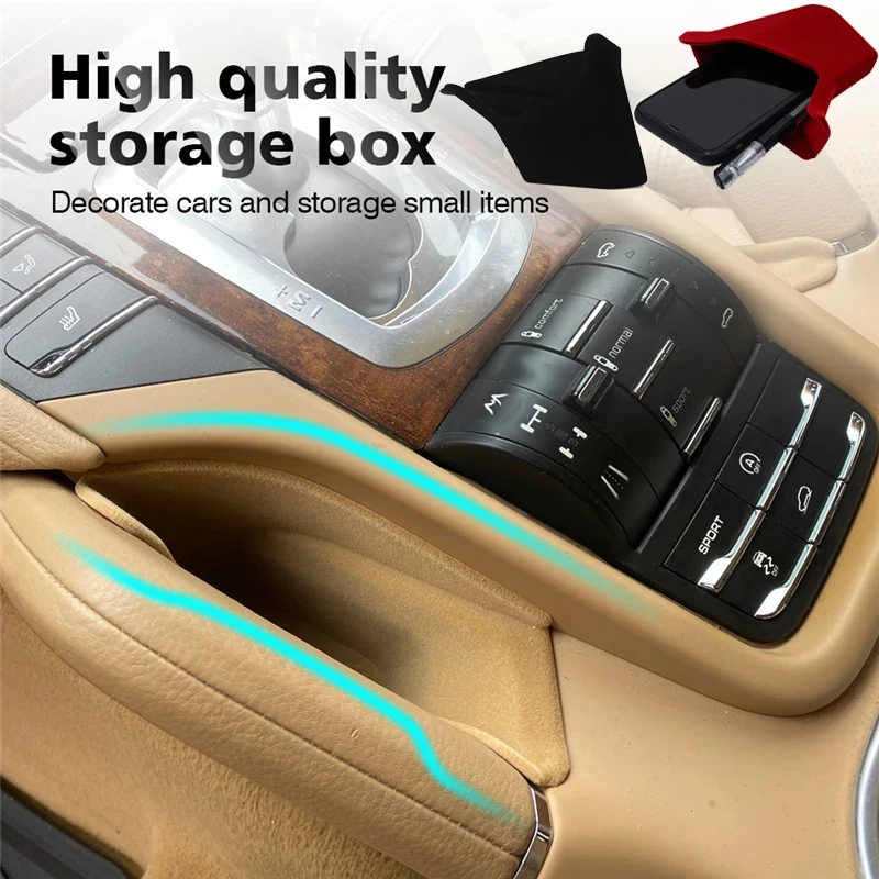 

Car Central Seat Armrest Box Console Storage Box Container Organizer Tray For Porsche Cayenne 2011 - 2018 2016 2015 Stowing Tidy