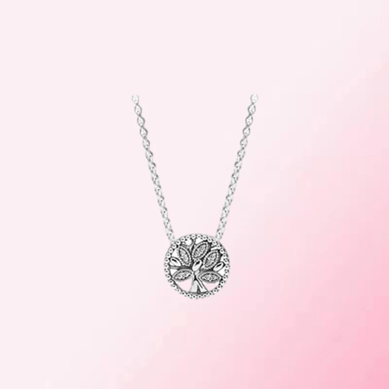 

1:1 Make PanDO 925 Sterling Silver Custom Tree Of Life DIY Fashion Necklace
