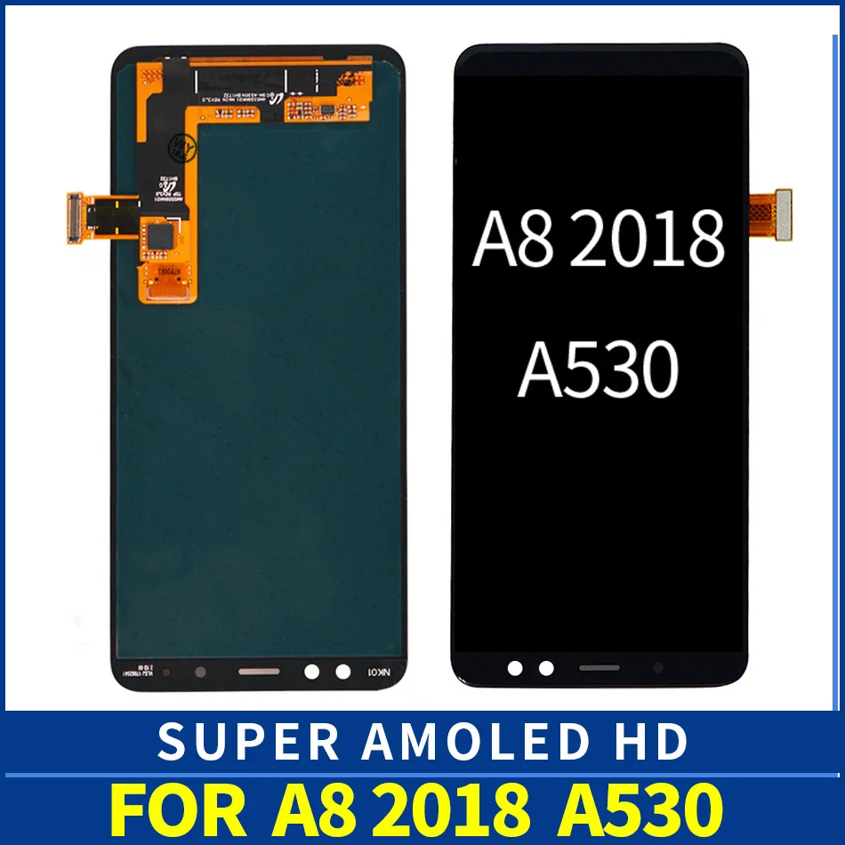 ЖК-дисплей с дигитайзером для SAMSUNG Galaxy A8 2018 5 6 дюйма SUPER AMOLED A530 A530DS A530N сенсорный