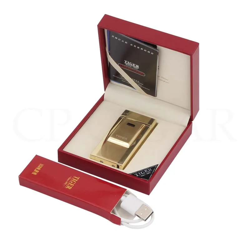 GALINER Metal Lighter Windproof Electric Arc Cigarette Lighters Usb Charging Cigar Pocket TIGER Electronic | Дом и сад