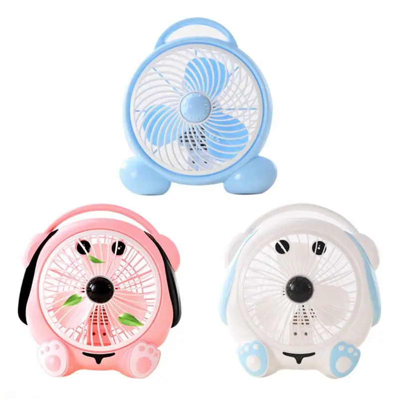 Cute Cartoon Mini Fan Strong Wind Desktop Cooling Fan Air Cooler for Home Office 35EB