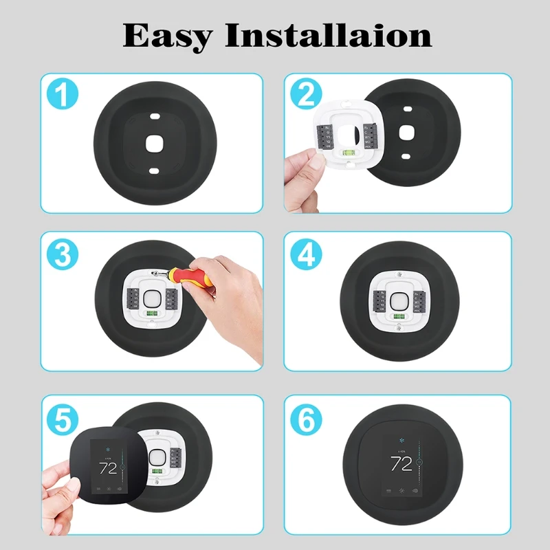 K3NB Anti-scratch Housing Silicone Protective Sleeve Compatible with Ecobee3 Lite Smart Thermostat Wall Plate Bracket Cover | Электроника