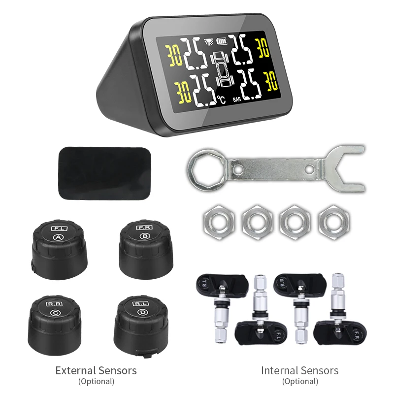 

Jansite TPMS Big Screen Car Tire Pressure Monitoring System Solar Power Auto Security Alarm 0.5-6Bar TPMS Sensor For Sedan Car