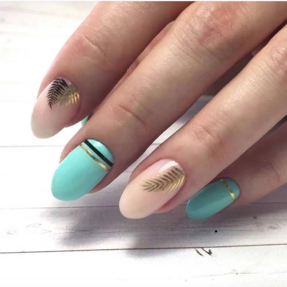 3d наклейка для ногтей 1 лист черный золотой в виде животных слайдеры летний