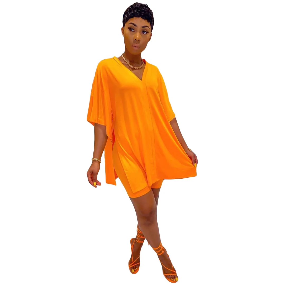 

one sleeve bat sleeve two piece women's nightclub sexy V-neck set