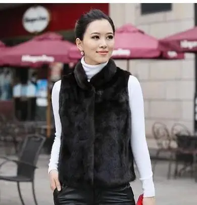 Женский короткий жилет из искусственного кроличьего меха YR48 | Женская одежда