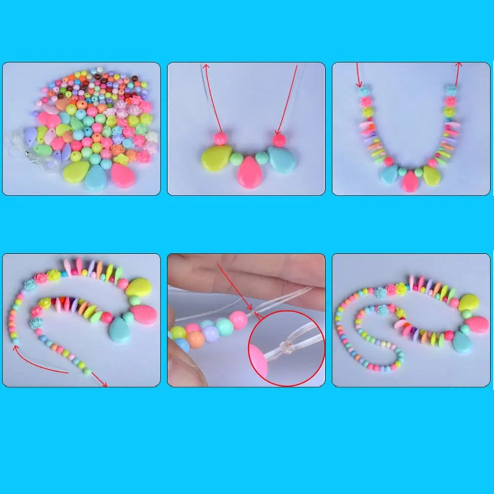 7 балок для маленьких девочек DIY игрушки набор нитей из бисера Brinquedo ожерелье