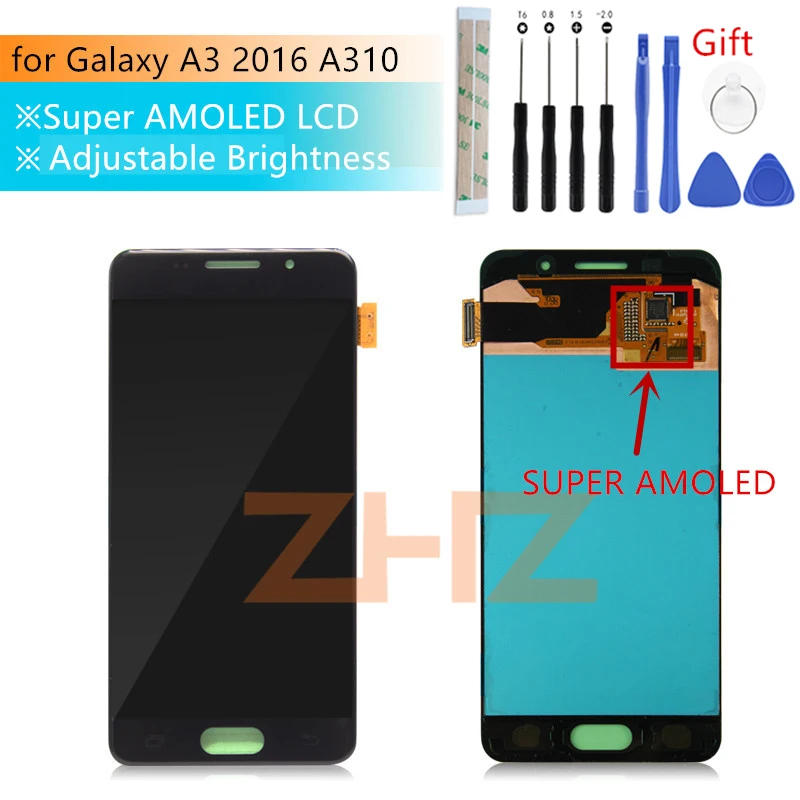 Super AMOLED для Samsung Galaxy A3 2016 ЖК дисплей a310 сенсорный экран с цифровым