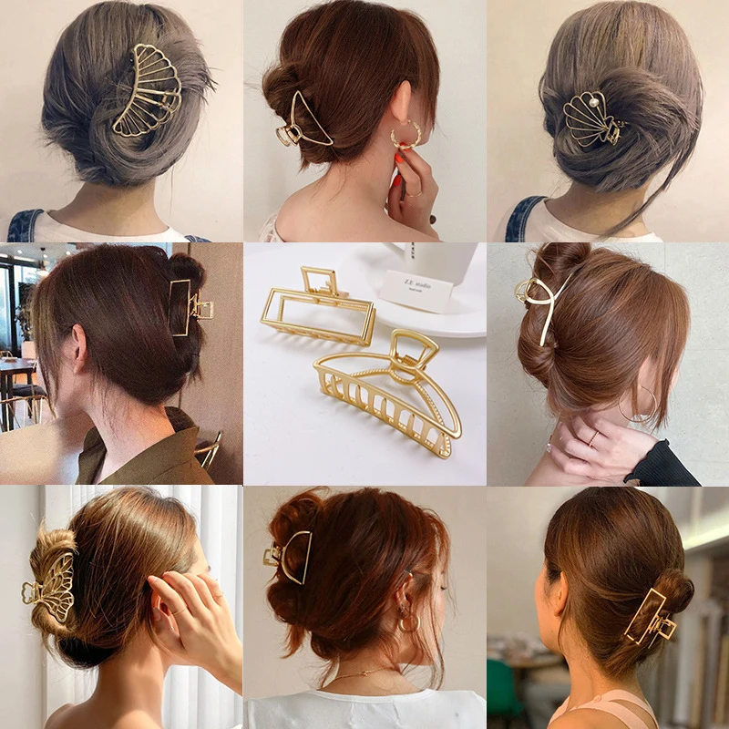 

Popular Simple Girl Hair Accessory Hairpins Metal Claw Clip Crab Hair Pins For Women