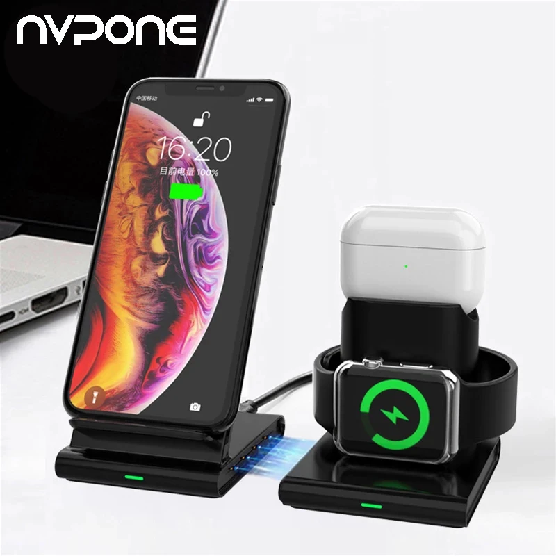 Магнитный 3 в 1 Qi Беспроводное зарядное устройство Быстрая зарядка док станция