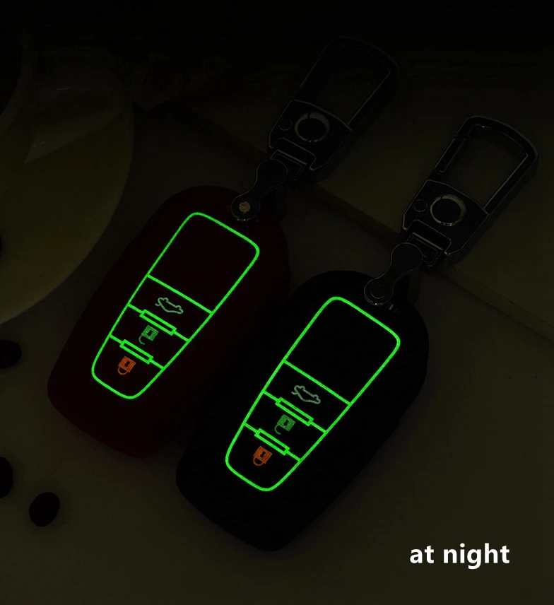 Чехол для автомобильного кожаного светящегося ключа Toyota Land Cruiser PRADO RAV4 Camry CHR ключ