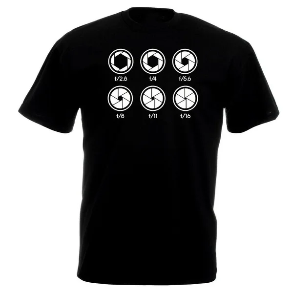 Диафрагма диаграмма Футболка фотография прикольные футболки с надписями