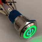 Zusen 16 мм индикатор питания Включениевыключение Фиксация кнопочный переключатель (ZS16F-11ZEPG12VN индикатор питания)