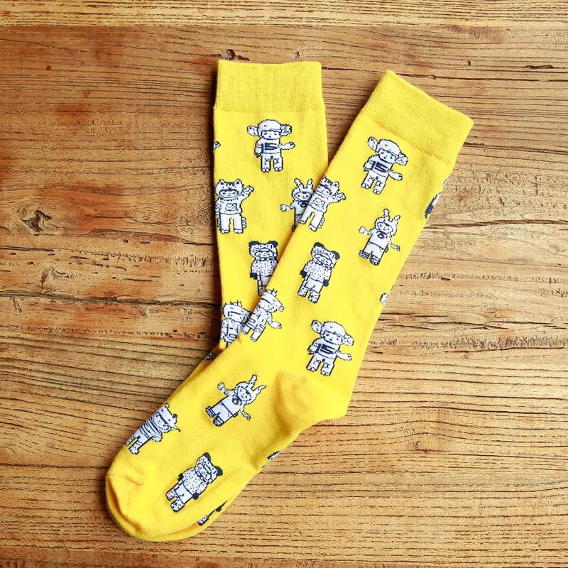 Носки с принтом аниме модные забавные новые носки рисунками из мультфильмов для