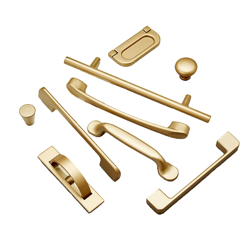 

Furniture Cabinet Handle Matt Gold Metal Drawer Dresser Kitchen Cupboard Wardrobe Closet Door Pull Home Hotel Hardware Long Knob