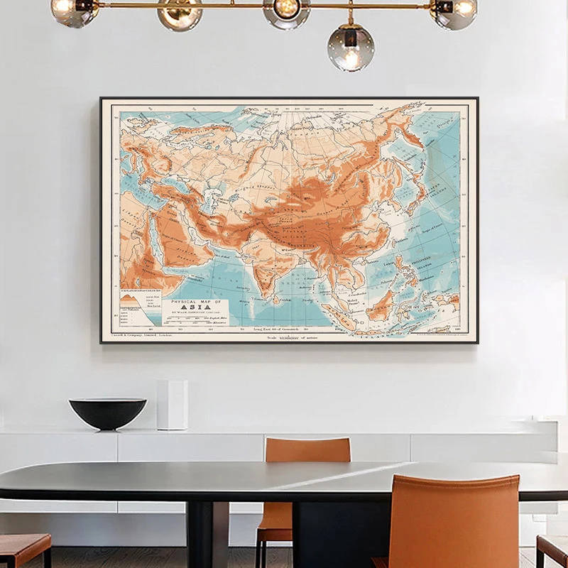

Wall Art HD World Map Canvas Painting Posters and Prints Wall Art Picture Home Decor Kids School Supplies Living Room Decoration