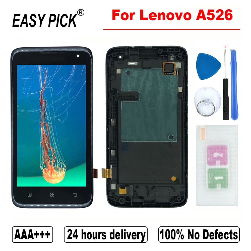 Для lenovo A526 ЖК дисплей сенсорный экран дигитайзер в сборе запасные Бесплатные