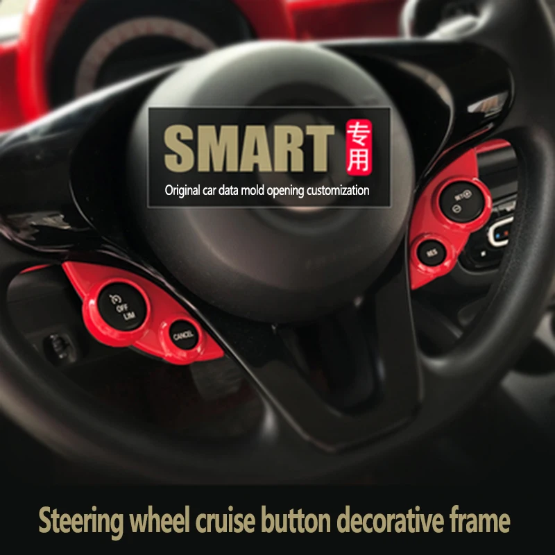 

Auto Steering Wheel Multimedia Button Decorative For Smart Fortwo Forfour 453 Car Interior Accessories Modification Stickers