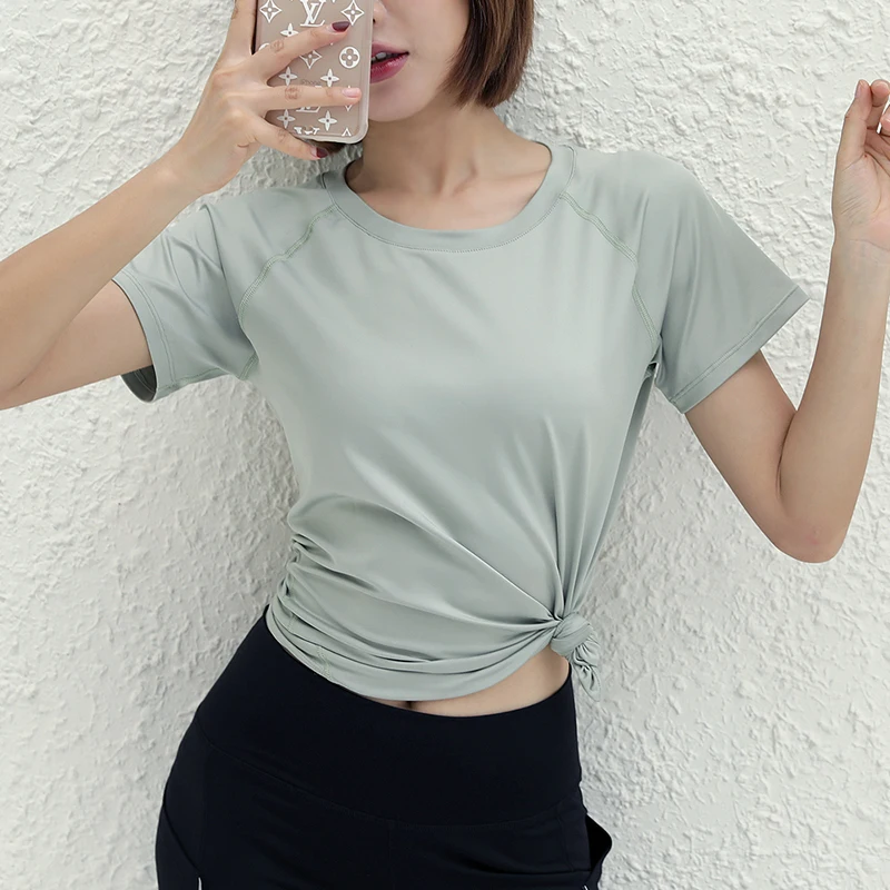 Женская быстросохнущая дышащая Светоотражающая Спортивная футболка для фитнеса