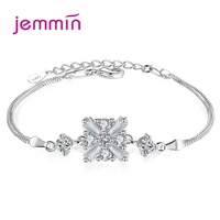 fashion s925 sterling silver square wristbands jewelry for women girls theme party decoration cubic zirconia bracelet bangles