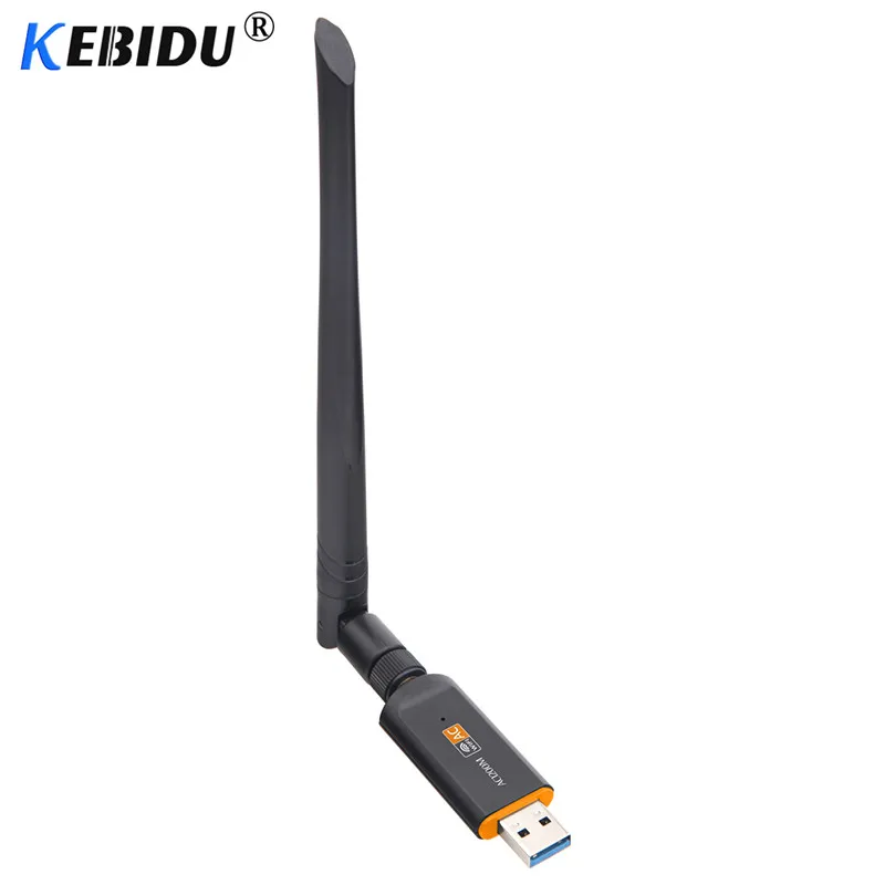 Kebidu 1200 Мбит/с приемник сетевой карты USB 3,0 с антенной беспроводной Wifi адаптер двухдиапазонный для настольного ноутбука 802.11ac стандарт
