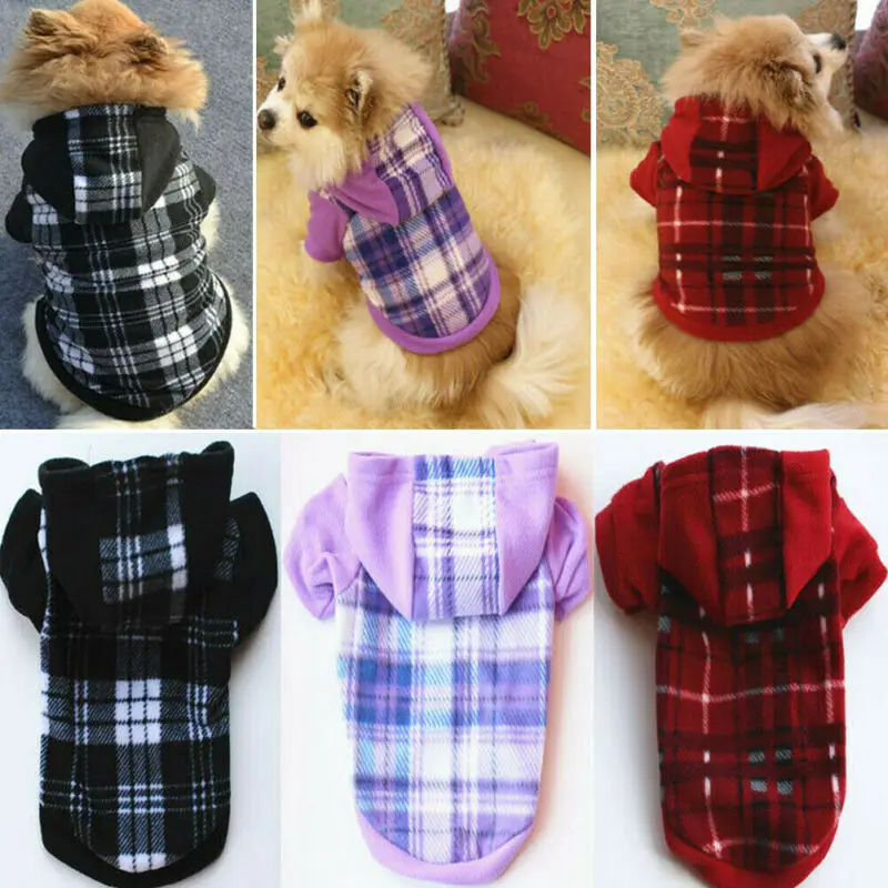 Новинка из флиса для собак жгут плед печатных жилет джемпер свитер пальто малых и