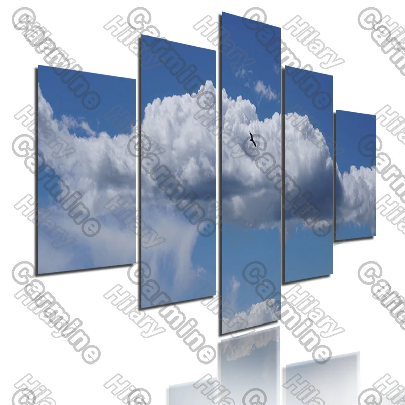

Poster Clear Sky White Clouds Landscape Canvas Painting 5Pcs Posters Painting Wall Art Decoration for Living Room and Bedroom