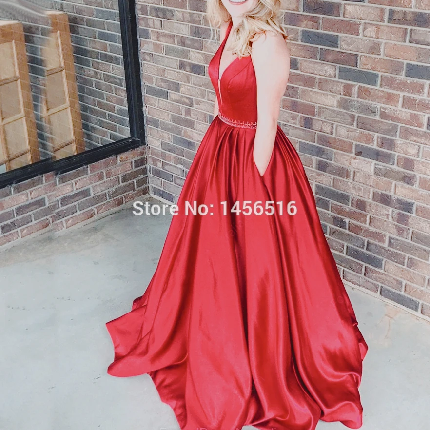 Vestidos de fiesta ТРАПЕЦИЕВИДНОЕ атласное элегантное платье для выпускного вечера с бисером на талии длинное Vestido formatura женское торжественное платье вечернее платье