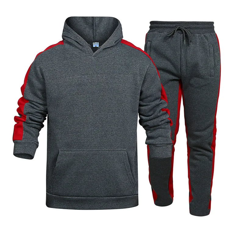 

2021 men's casual suit printed Hoodie + sports pants two piece top class basketball sports suit Street hip hop suit